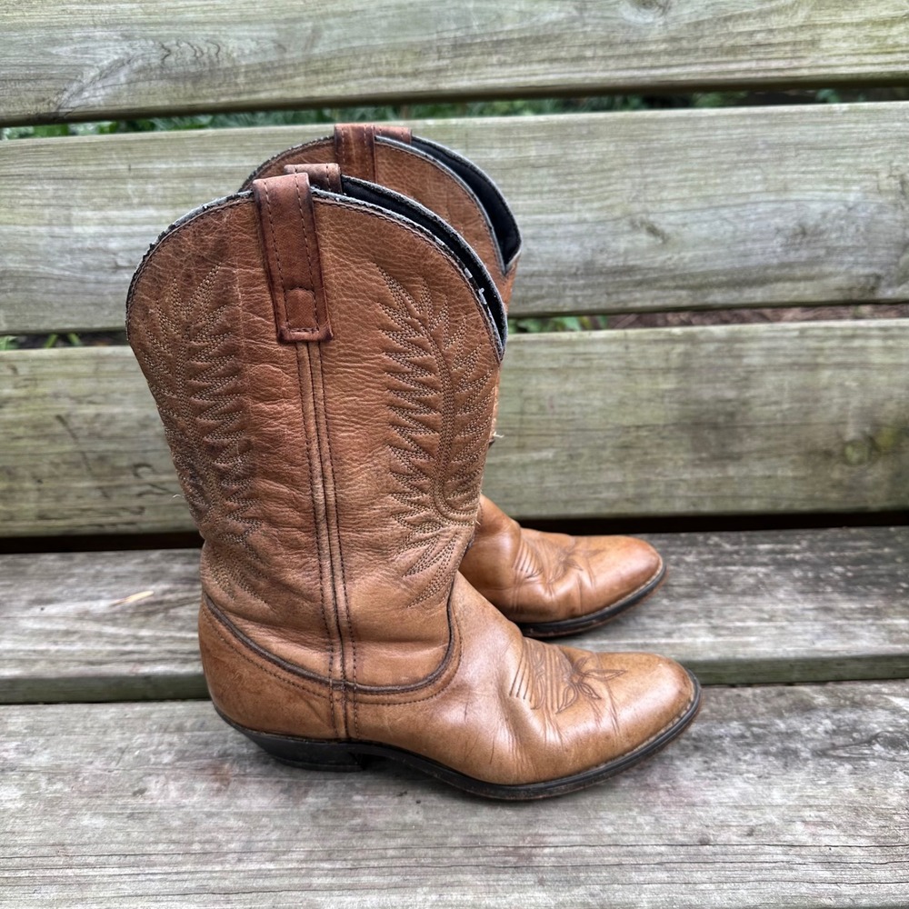Laredo Western Cowboy Boots Style 51080 Abby Brown Leather Embroidered‎ Size 6.5